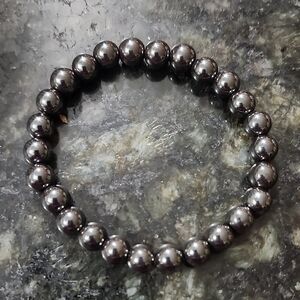 Handmade Black Hematite Beaded Bracelet
